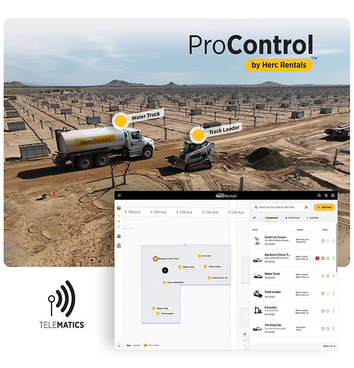 Get full visibility with ProControl by Herc Rentals™
